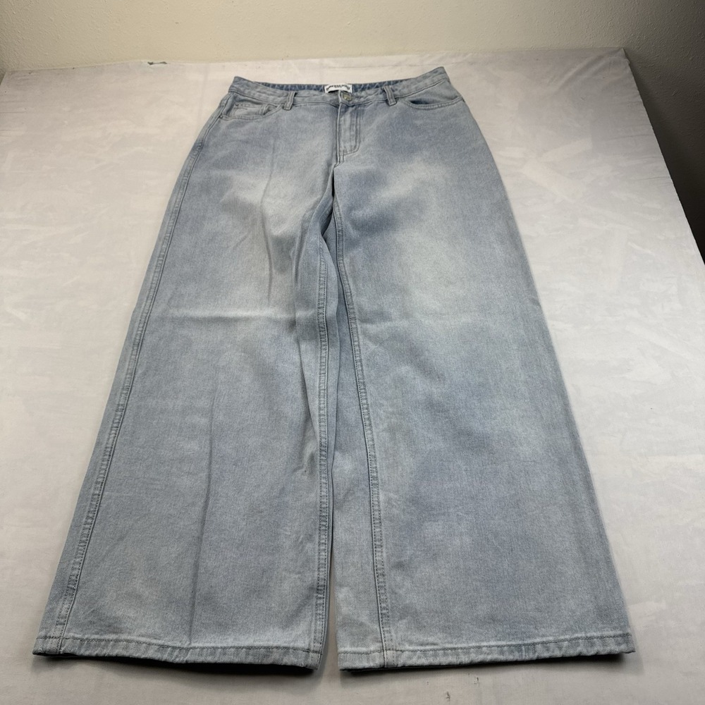 Princess Polly Women's Size 10 (US 6) Light Wash Wide Leg Baggy Jeans Streetwear
